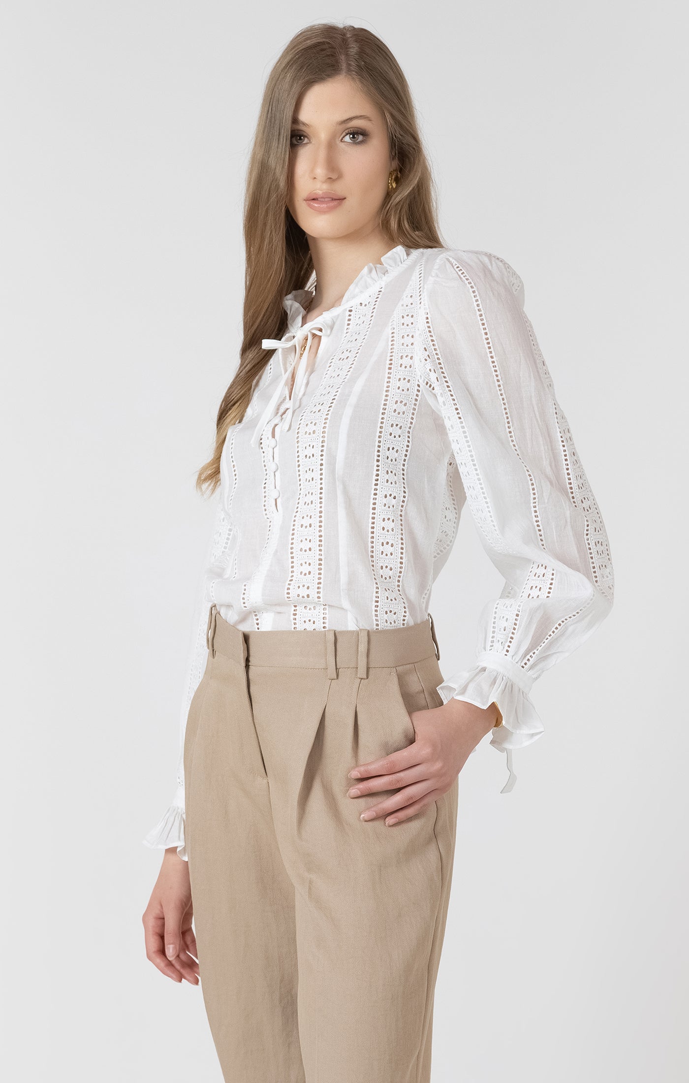 Lace Insert Blouse