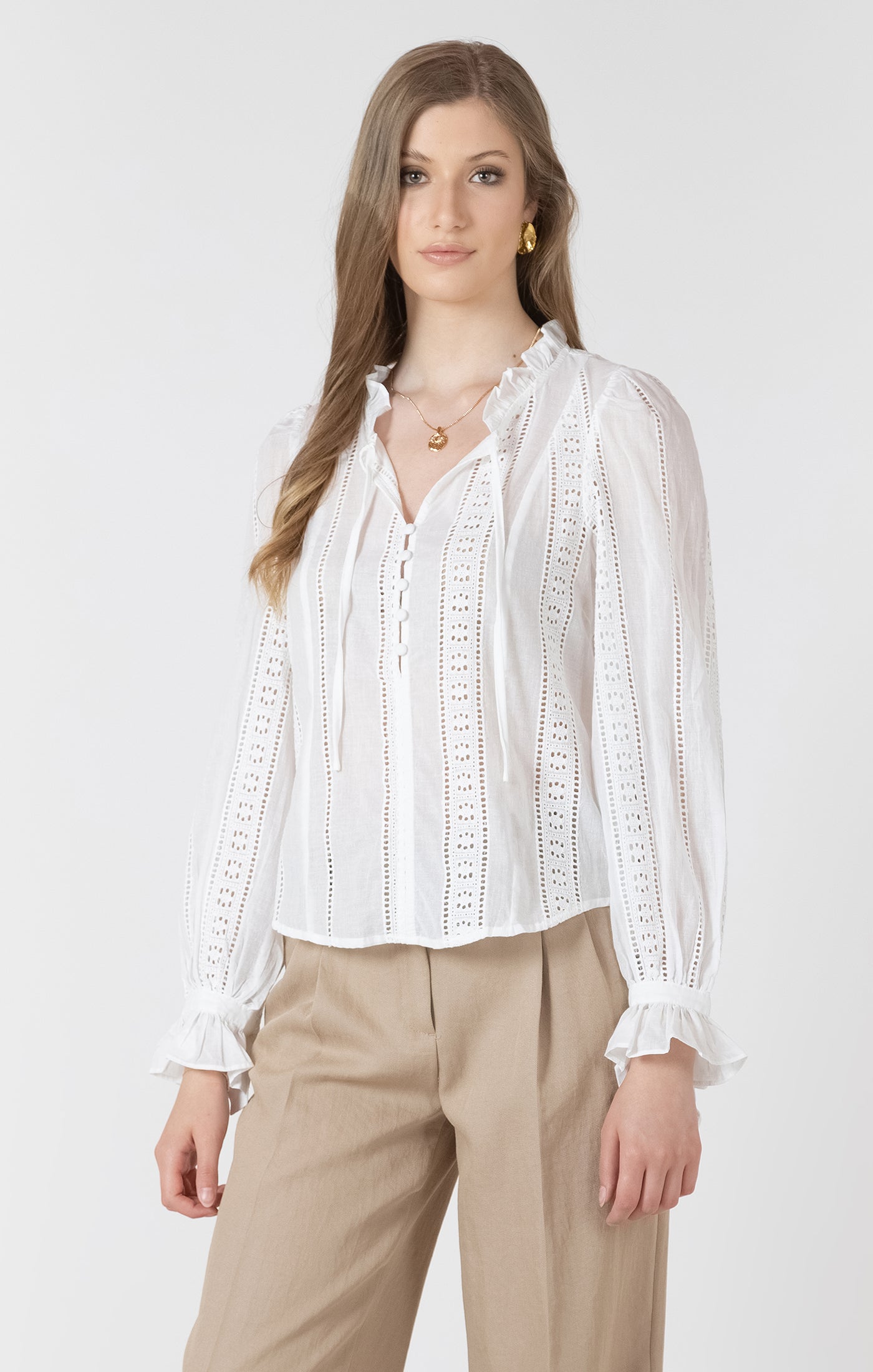 Lace Insert Blouse