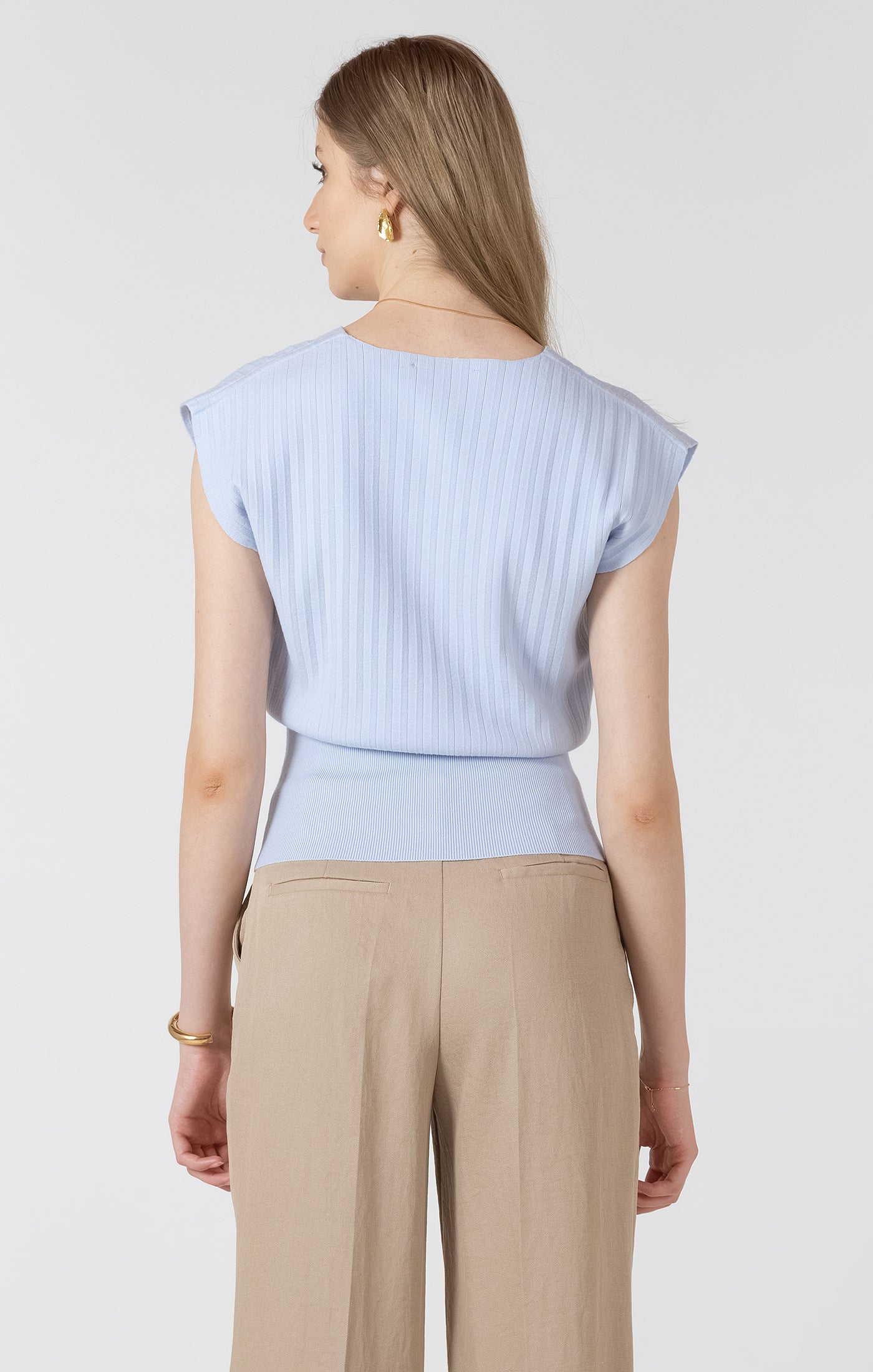 Cap Sleeve V-Neck Sweater