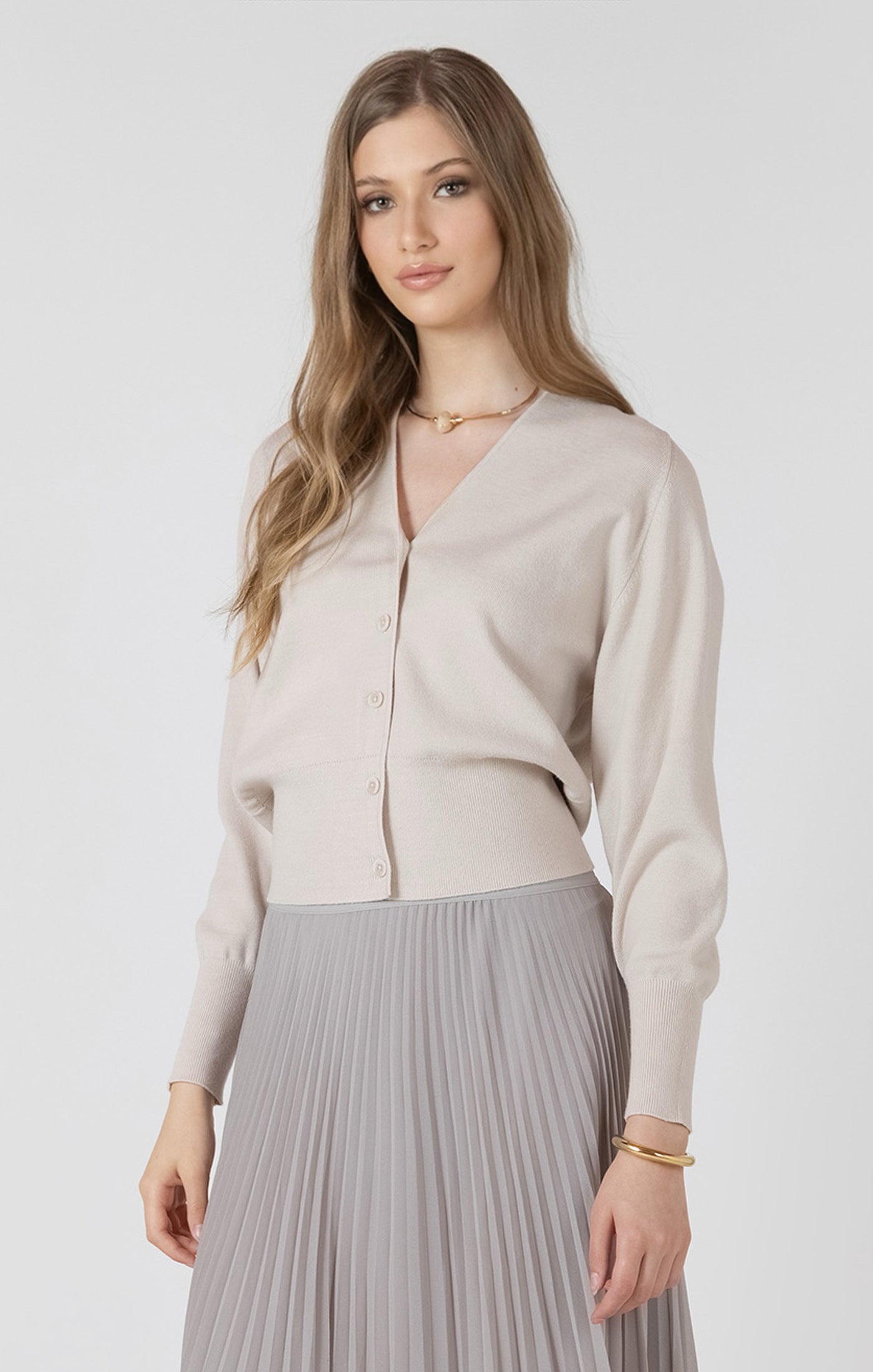 V-Neck Button Front Cardigan