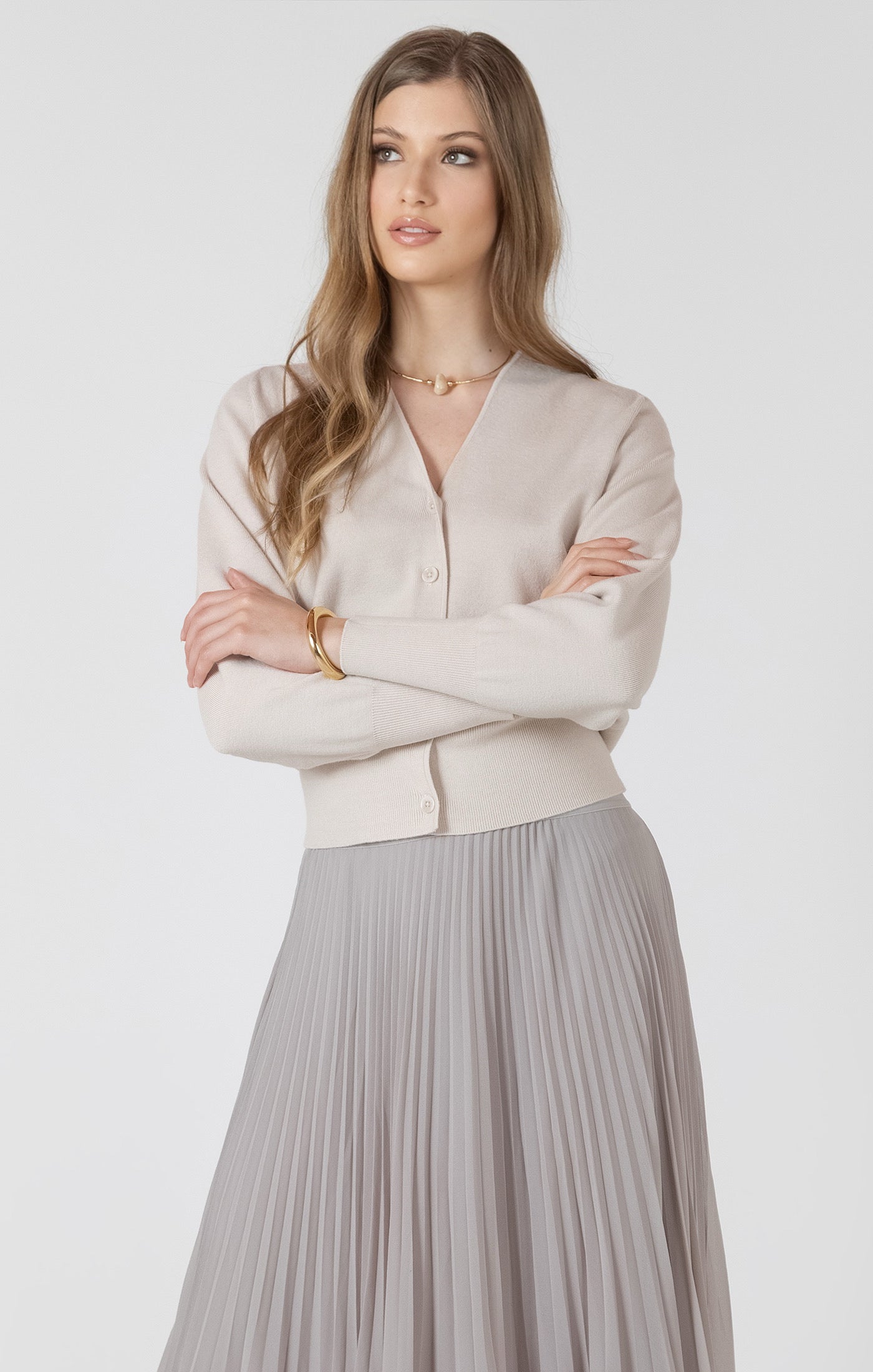 V-Neck Button Front Cardigan