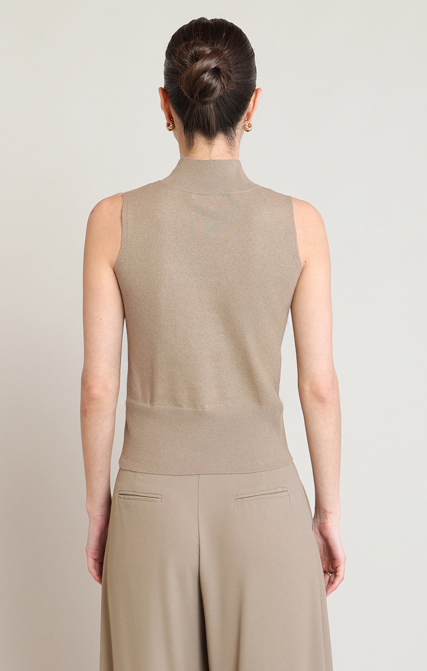 Mock Neck Sleeveless Top