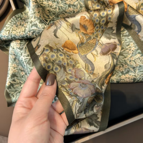Print Silk Skinny Scarf