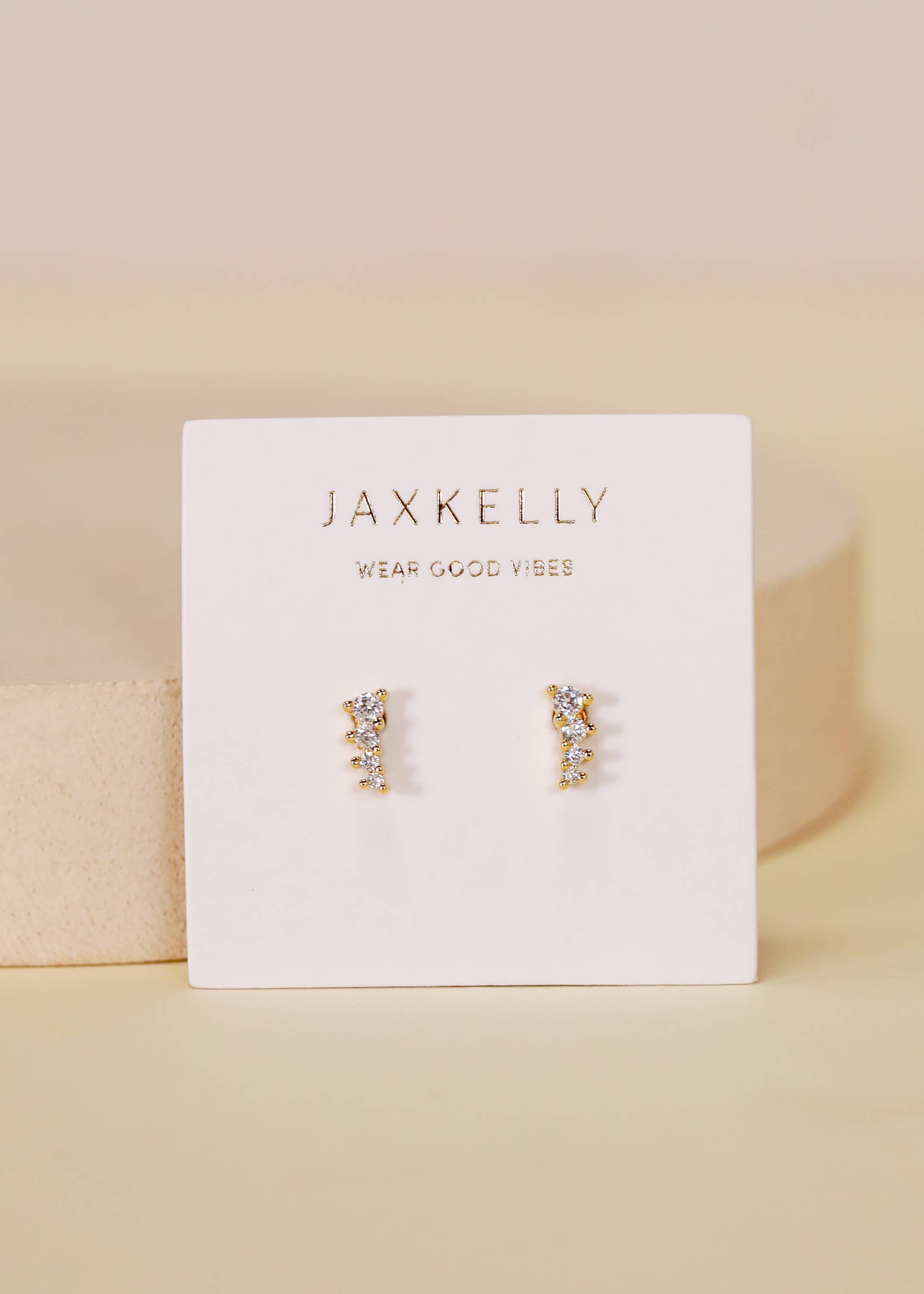 Mini Crawler CZ /Gold Earrings