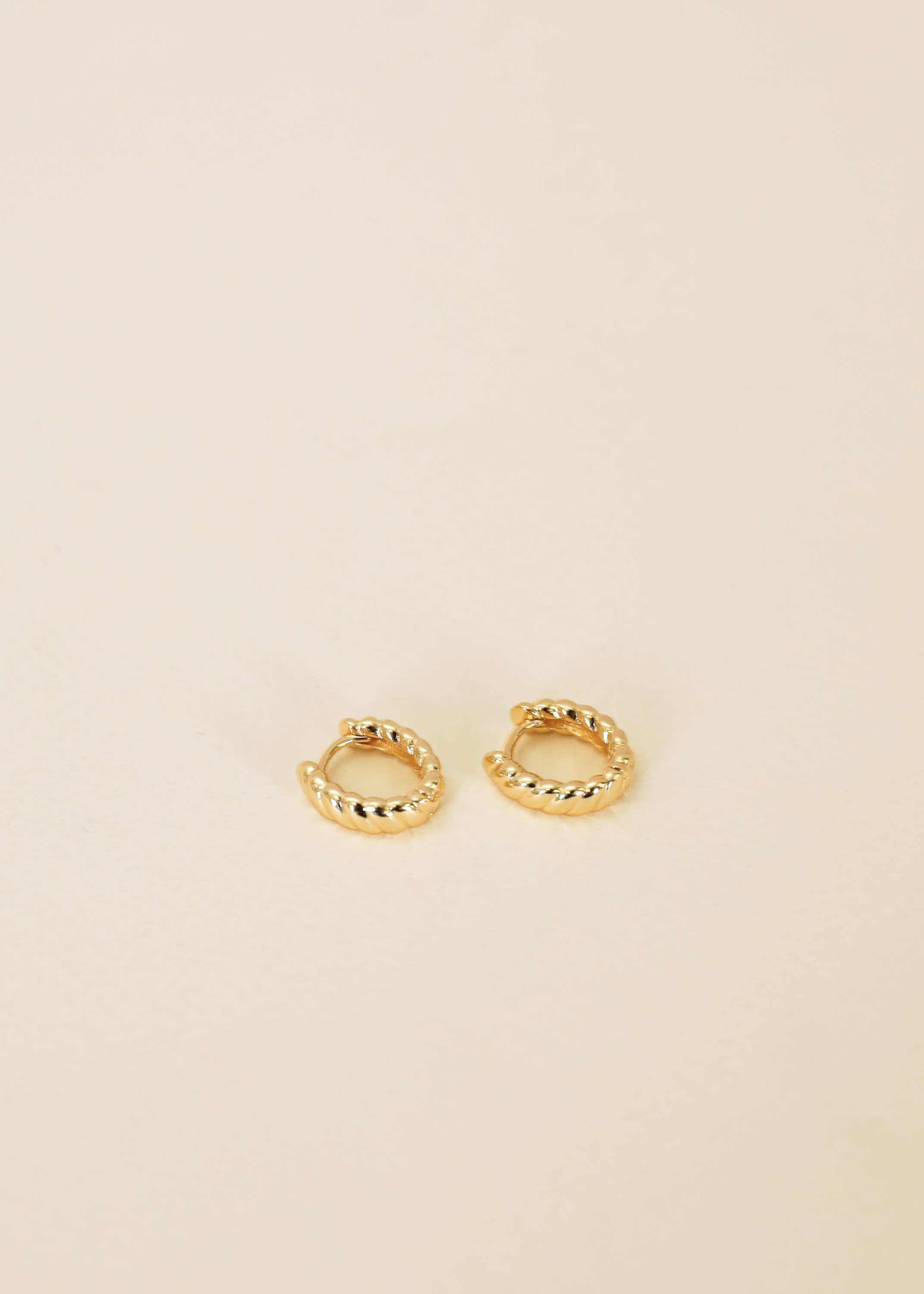 Small Channel Gold Hoops