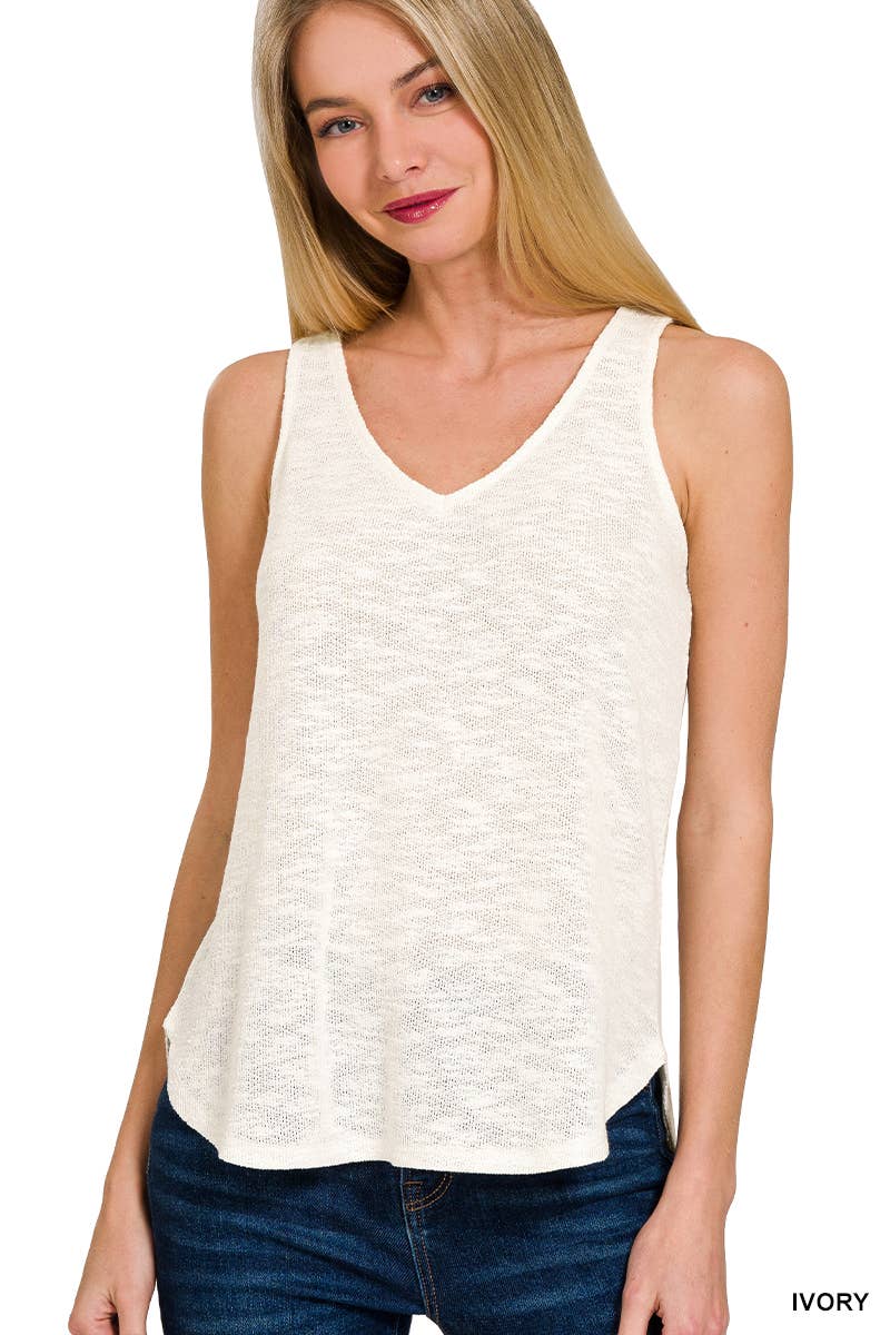 V Neck Knit Tank