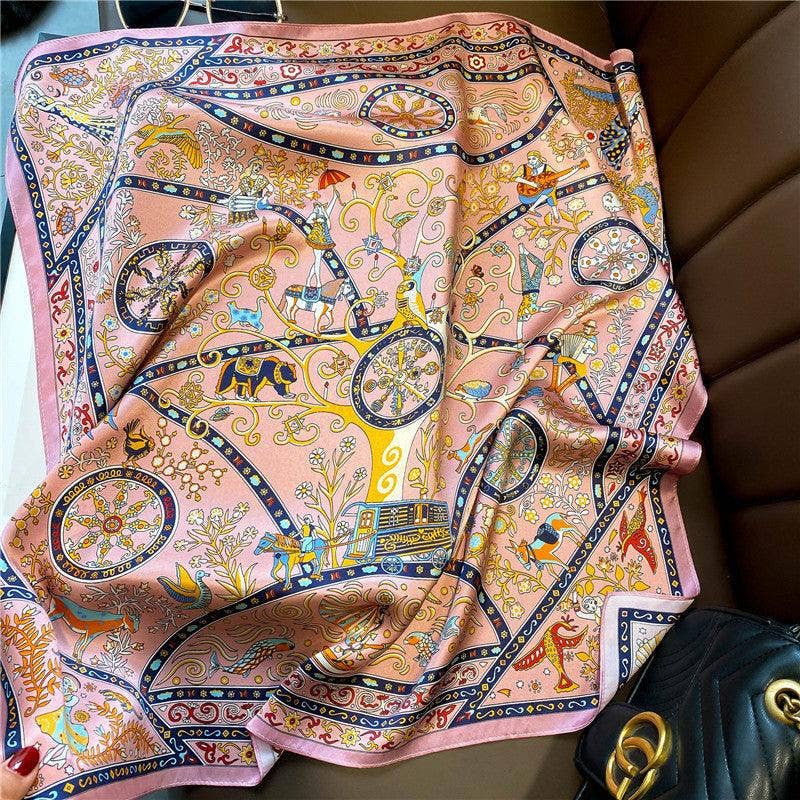 Pink Chain Silk Scarf