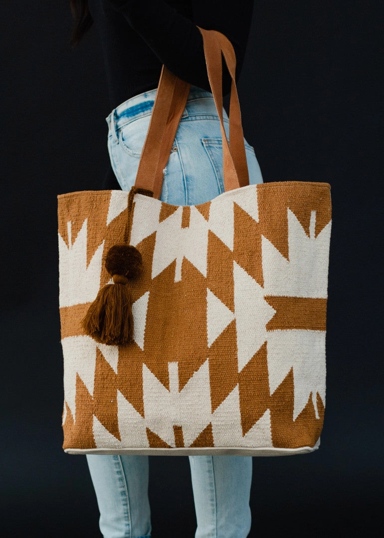 Caramel & Cream Aztec Tote