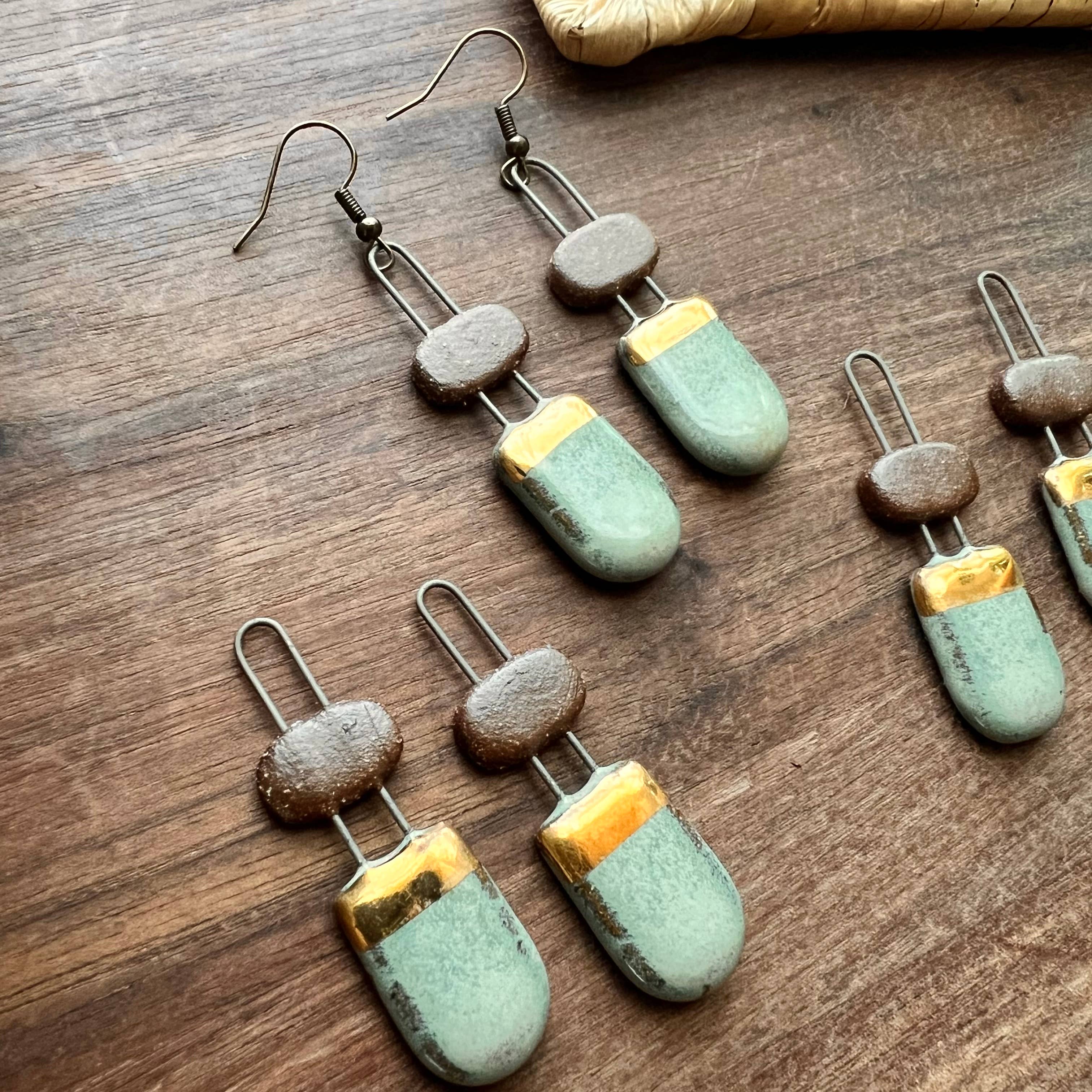 Two Piece Rounded Earrings