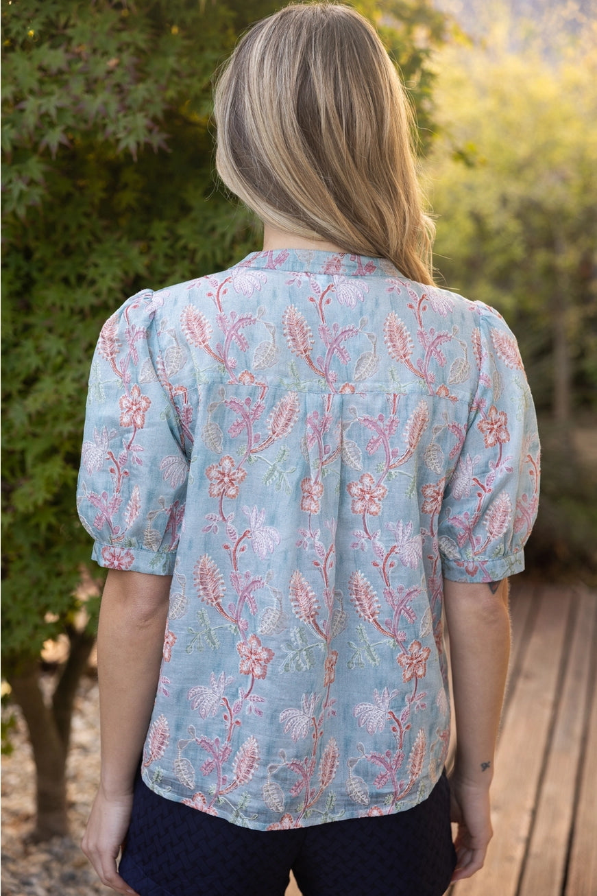 Puff Sleeve Button Down Top