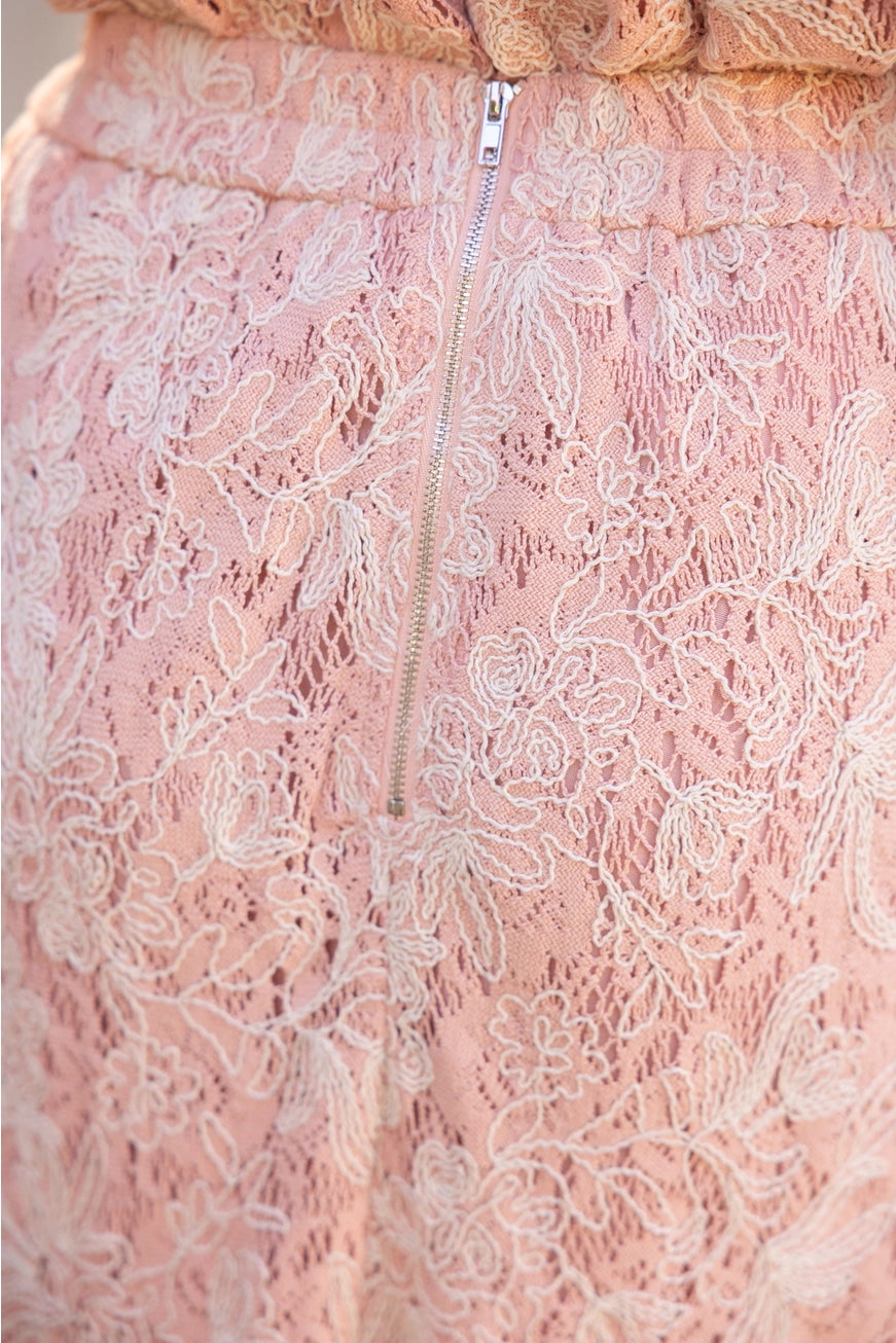 Floral Crochet Midi Skirt