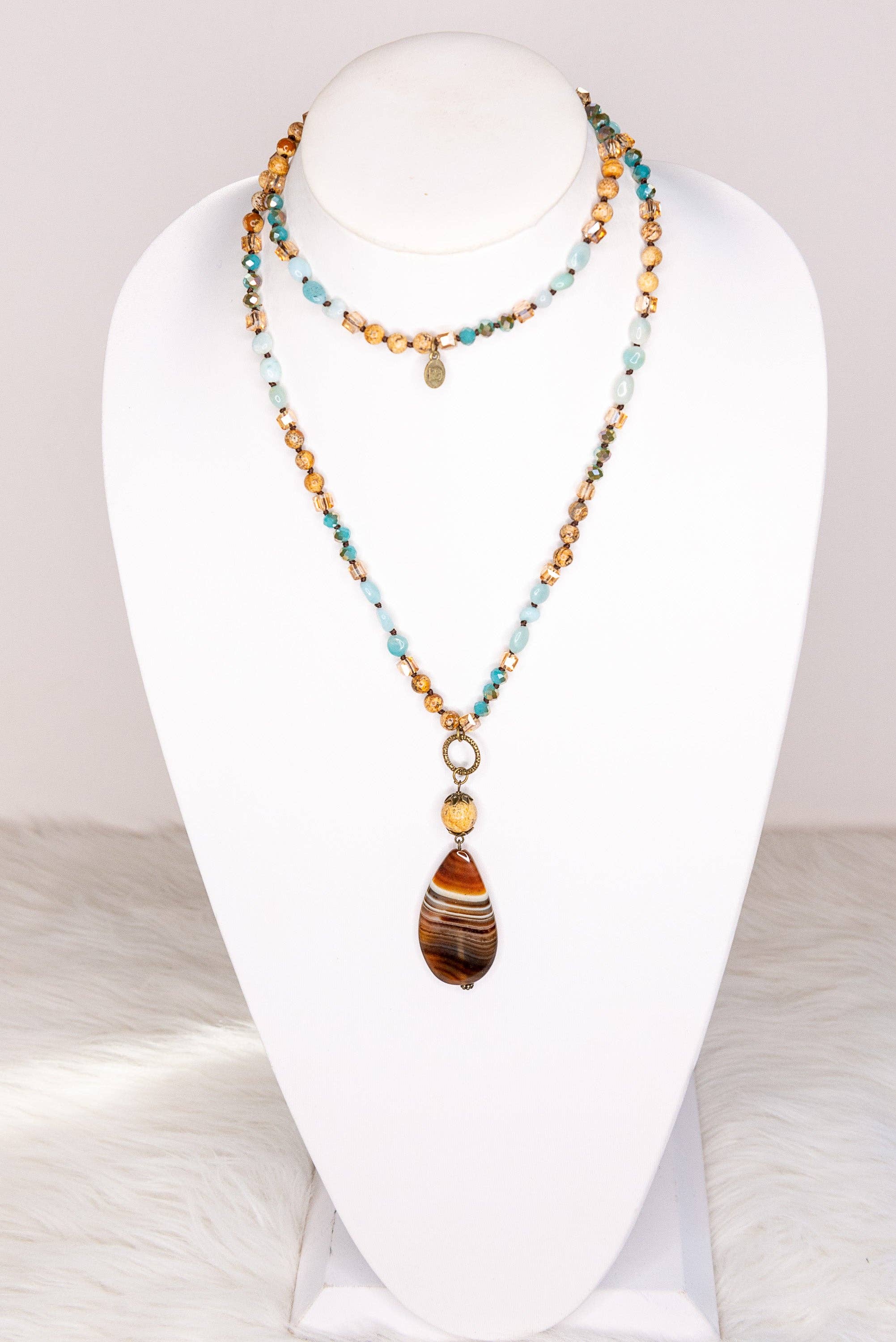Debbie Necklace Turquoise/Brown