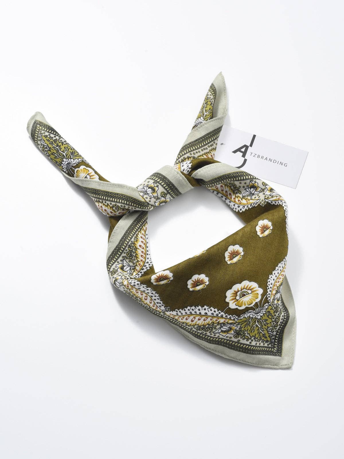 Retro Border Print Square Scarf