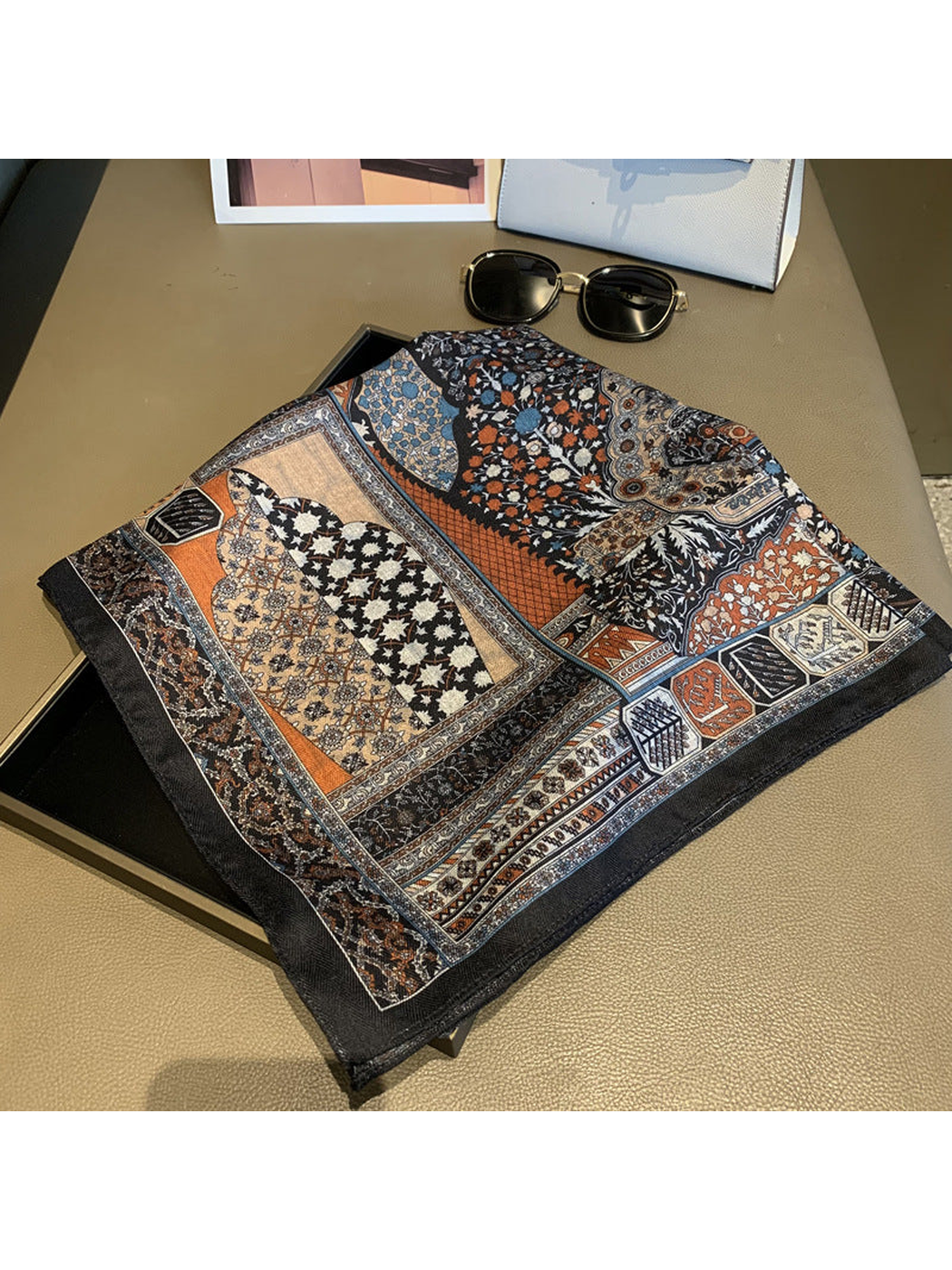 Tapestry Print Square Scarf