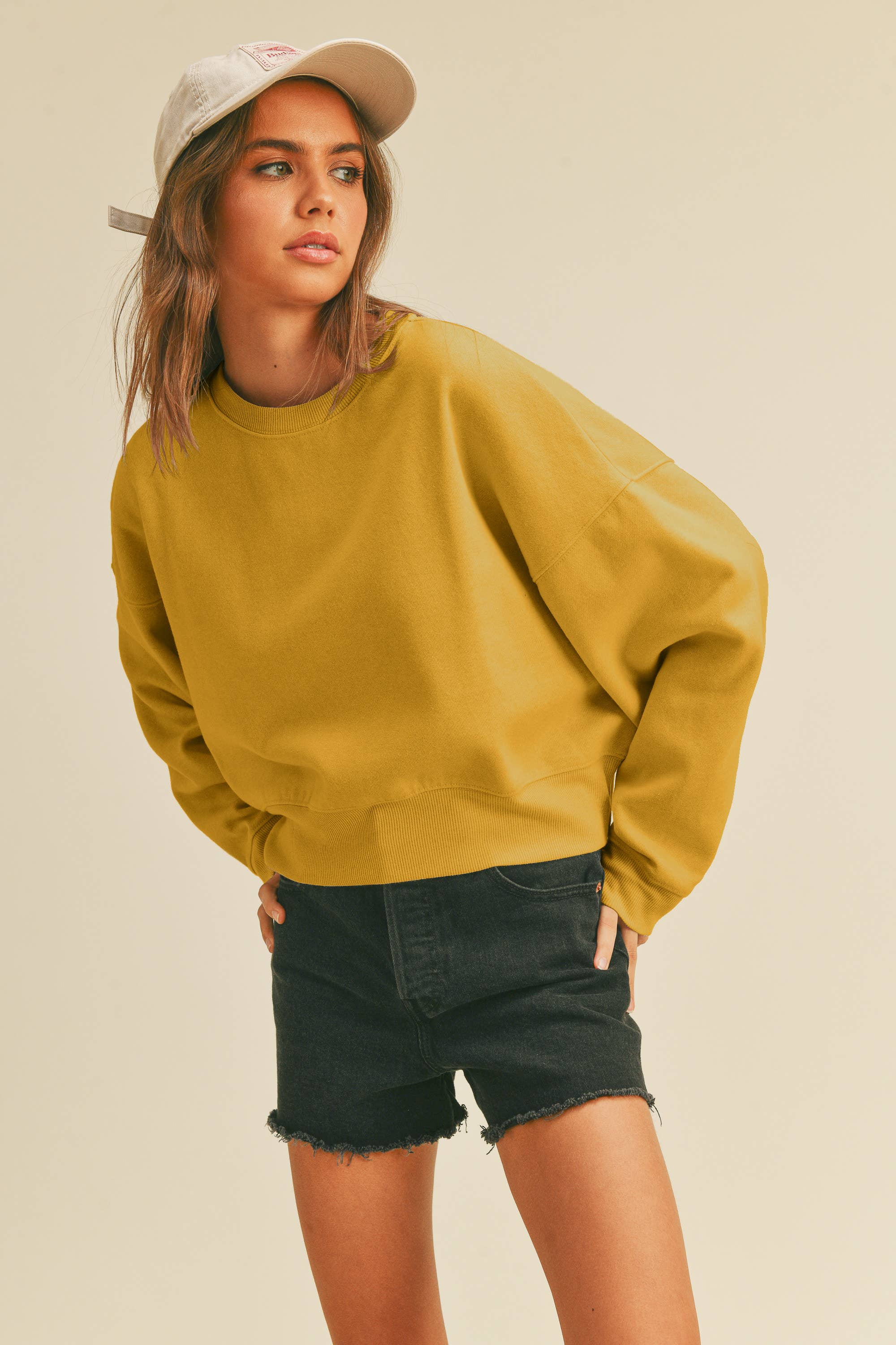Cropped Long Sleeve Sweatshirt