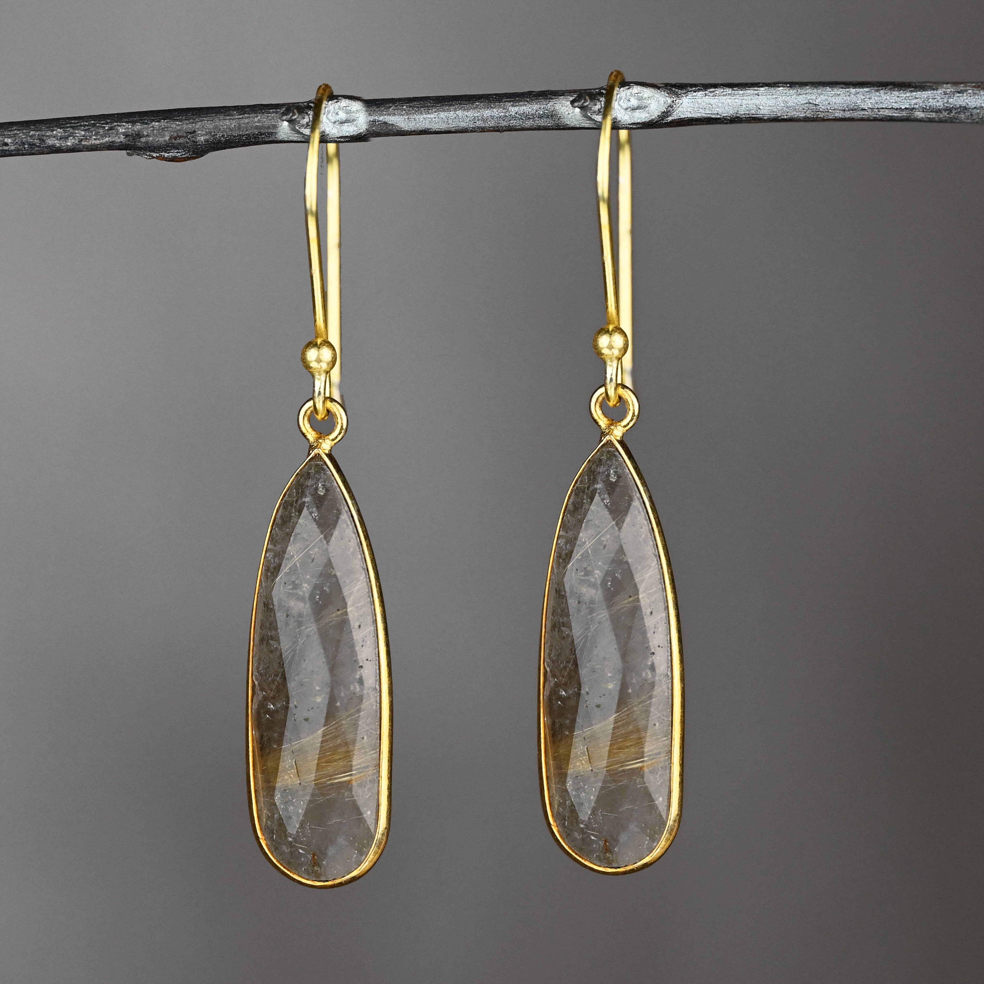 Stone Tear Drop Earrings
