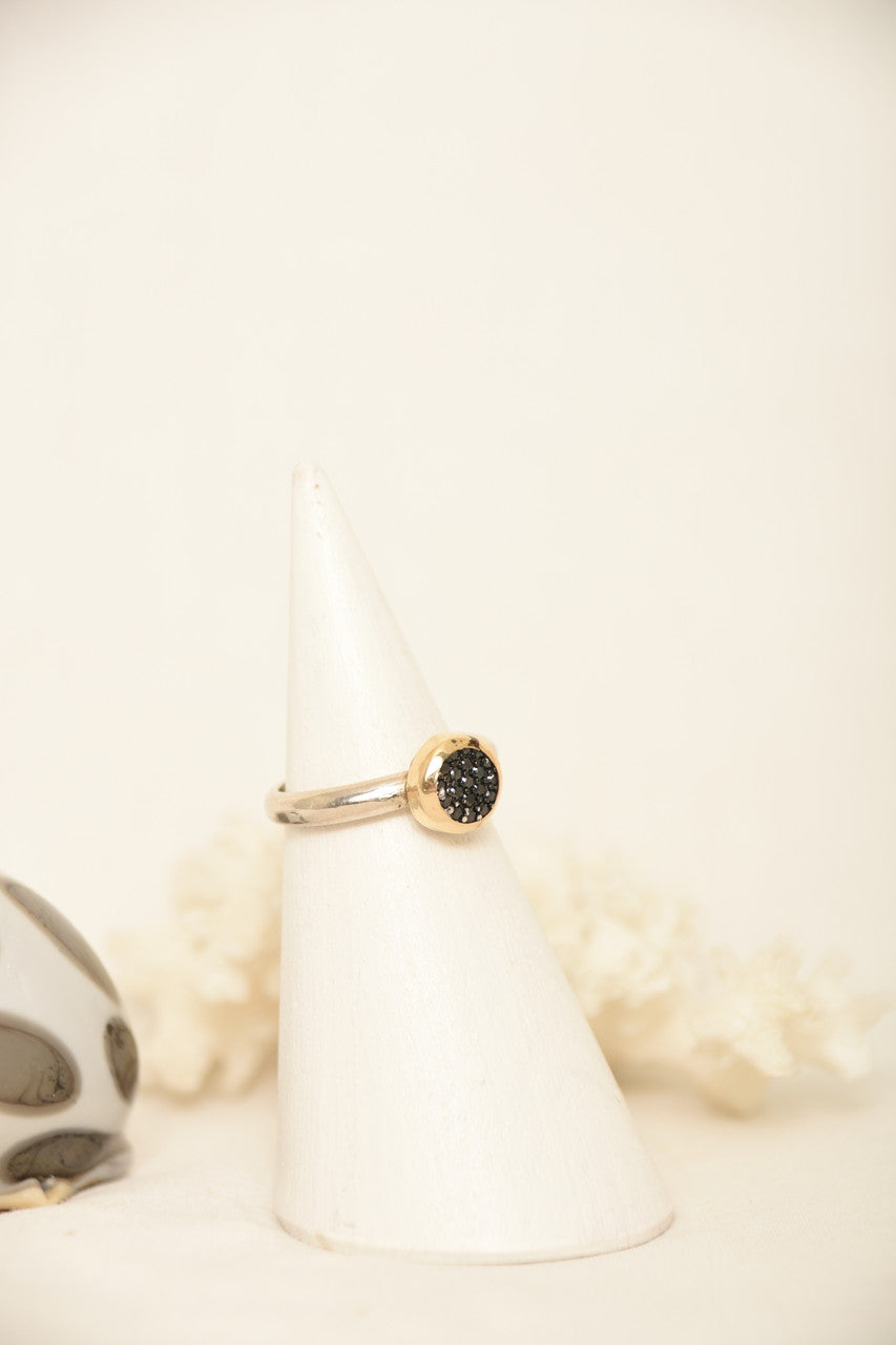 14K STERLING BLK SPINEL RING