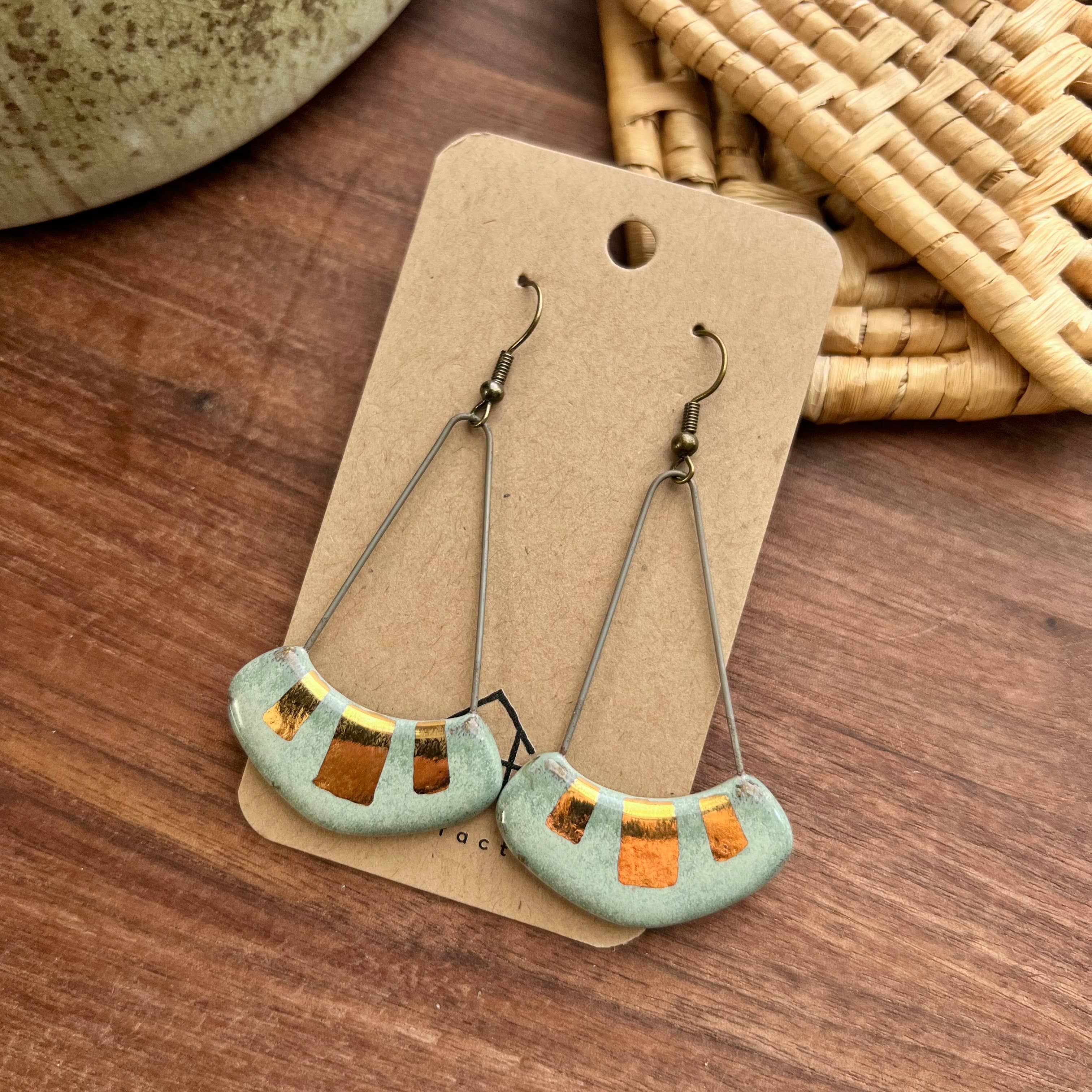 Turquoise & Gold Collar Earrings