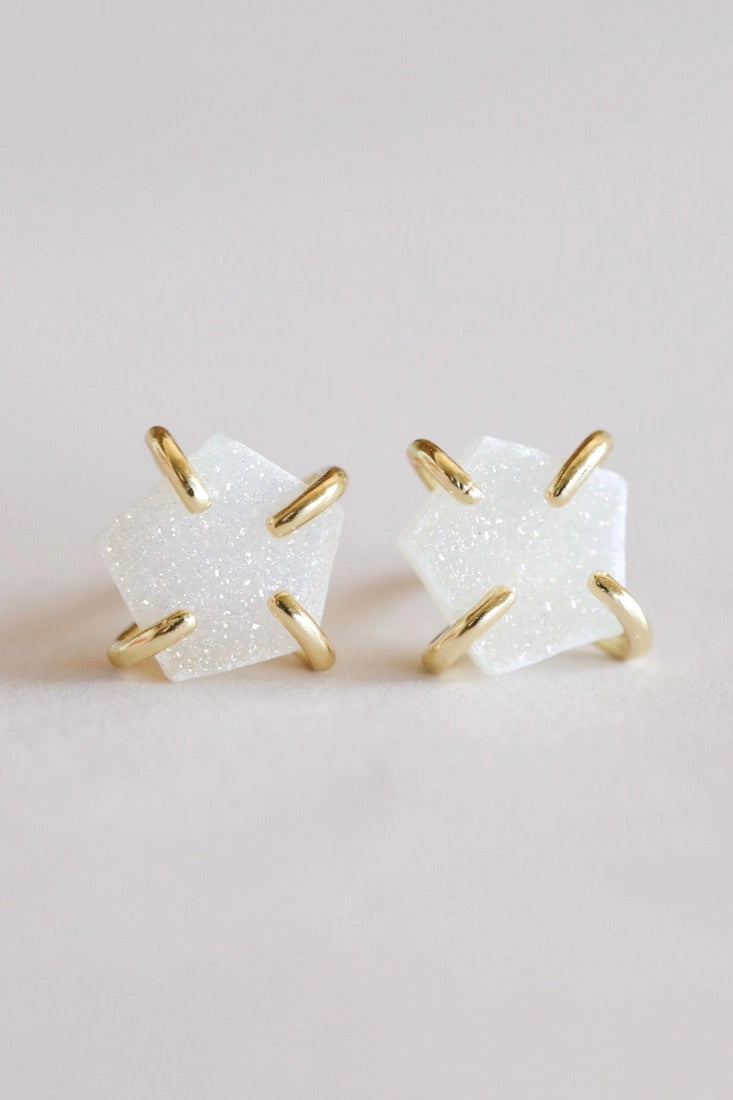 Druzy Prong Studs