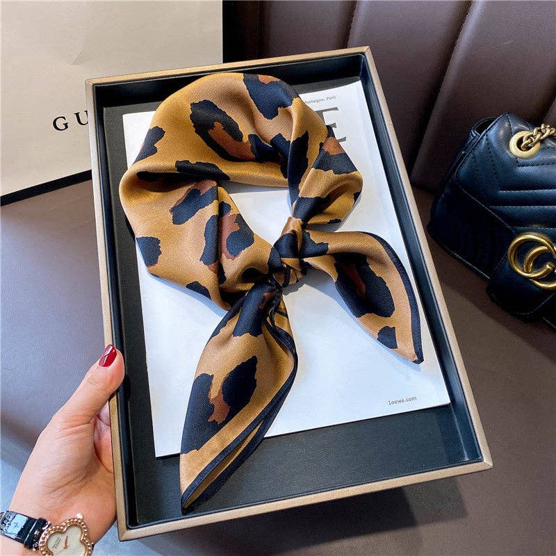 Leopard Printed Silk Scarf