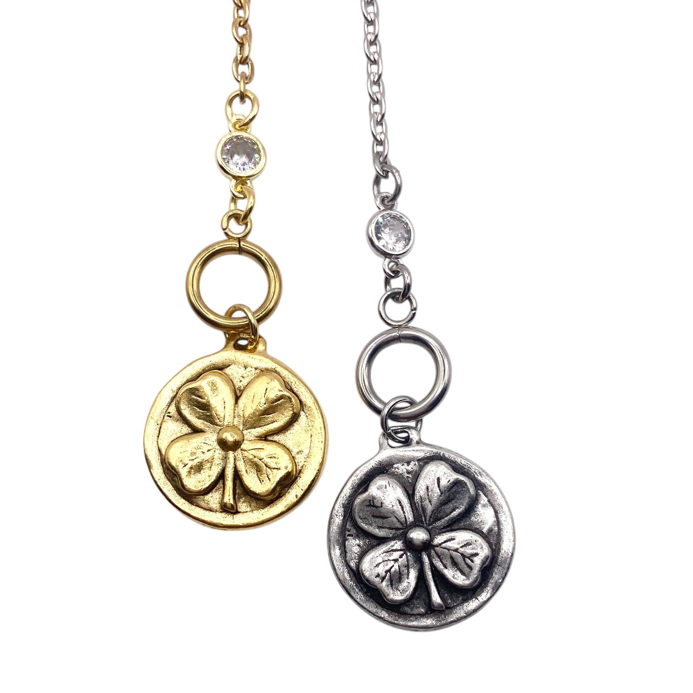 Reversible Clover Claddagh Necklace