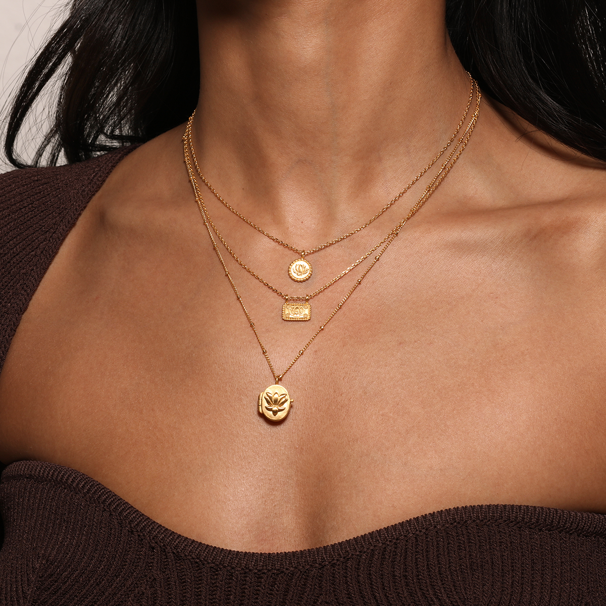 16" Lotus Necklace w/Beading