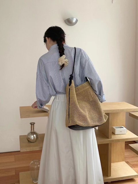 Straw Tote Shoulder Bag