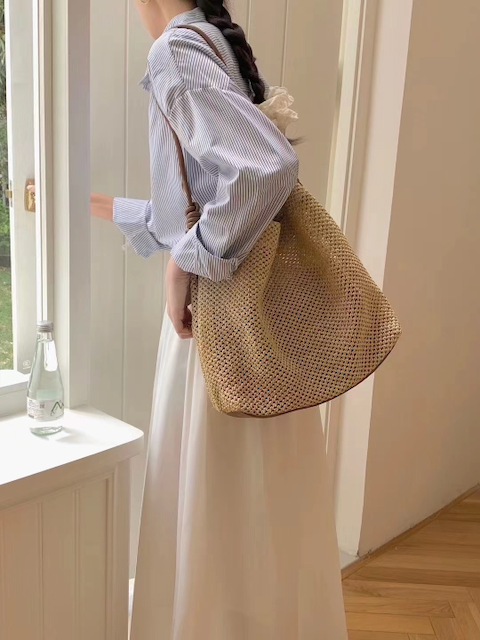 Straw Tote Shoulder Bag