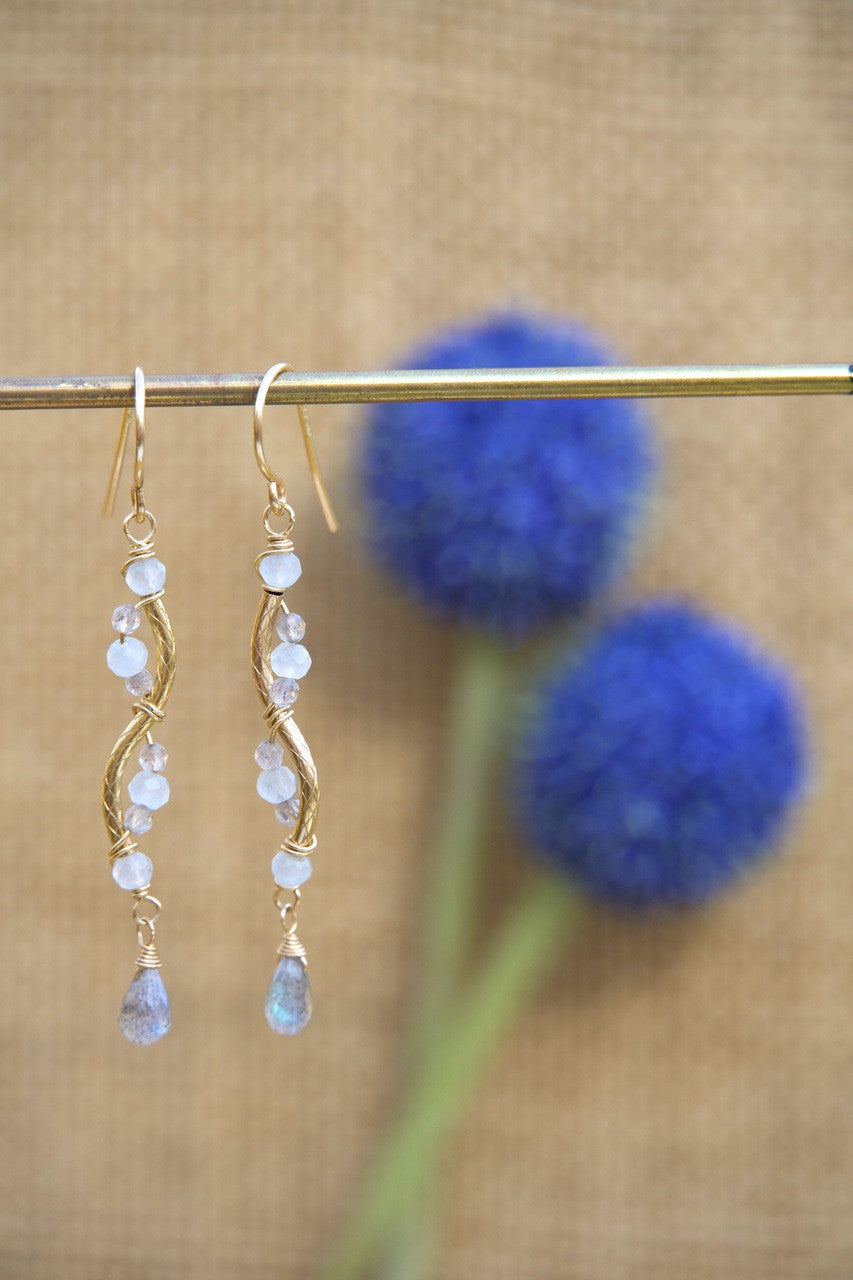 CHALCEDONY & LABORDORITE EARRINGS