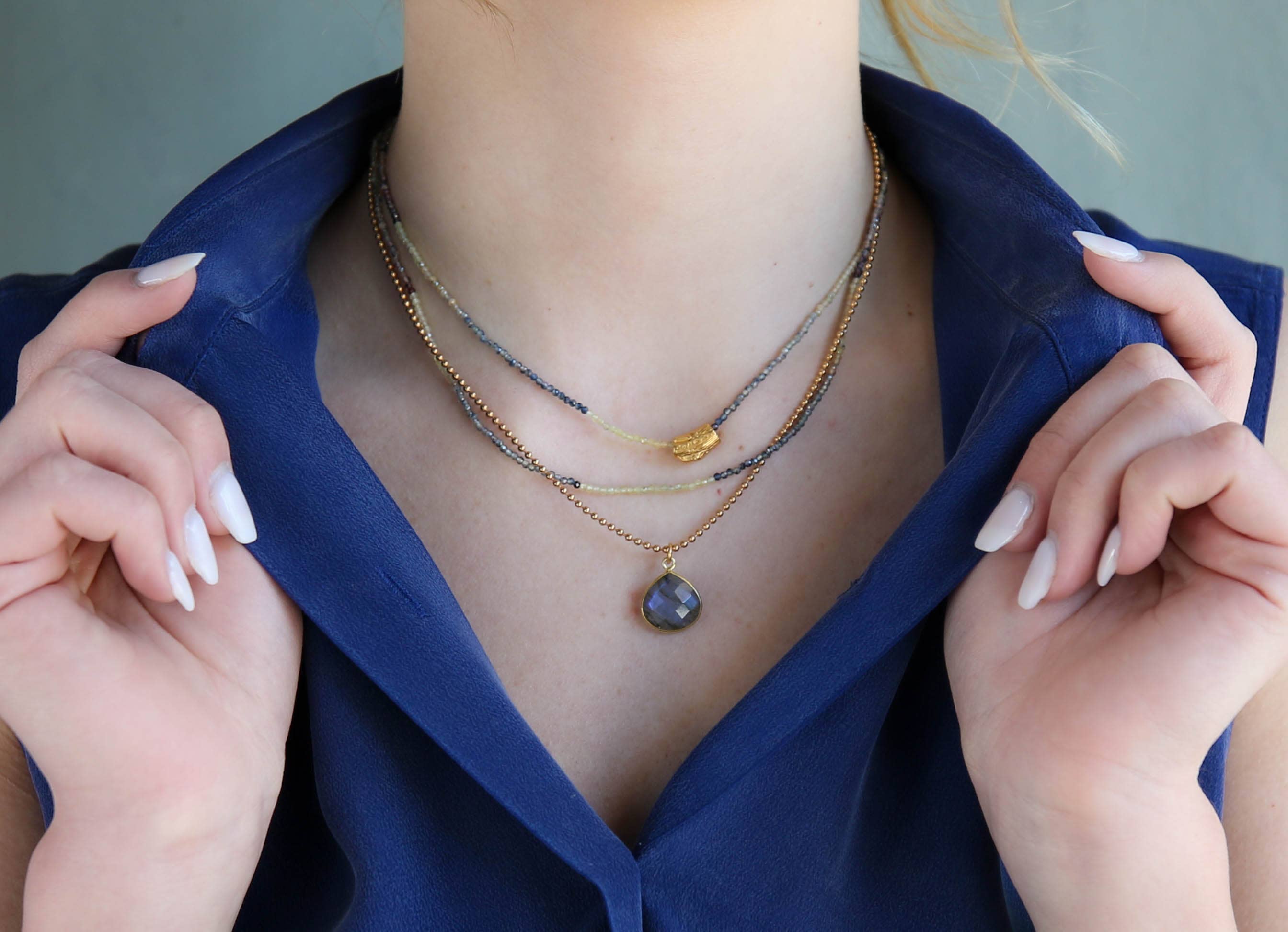 Avery Necklace Chalcedony