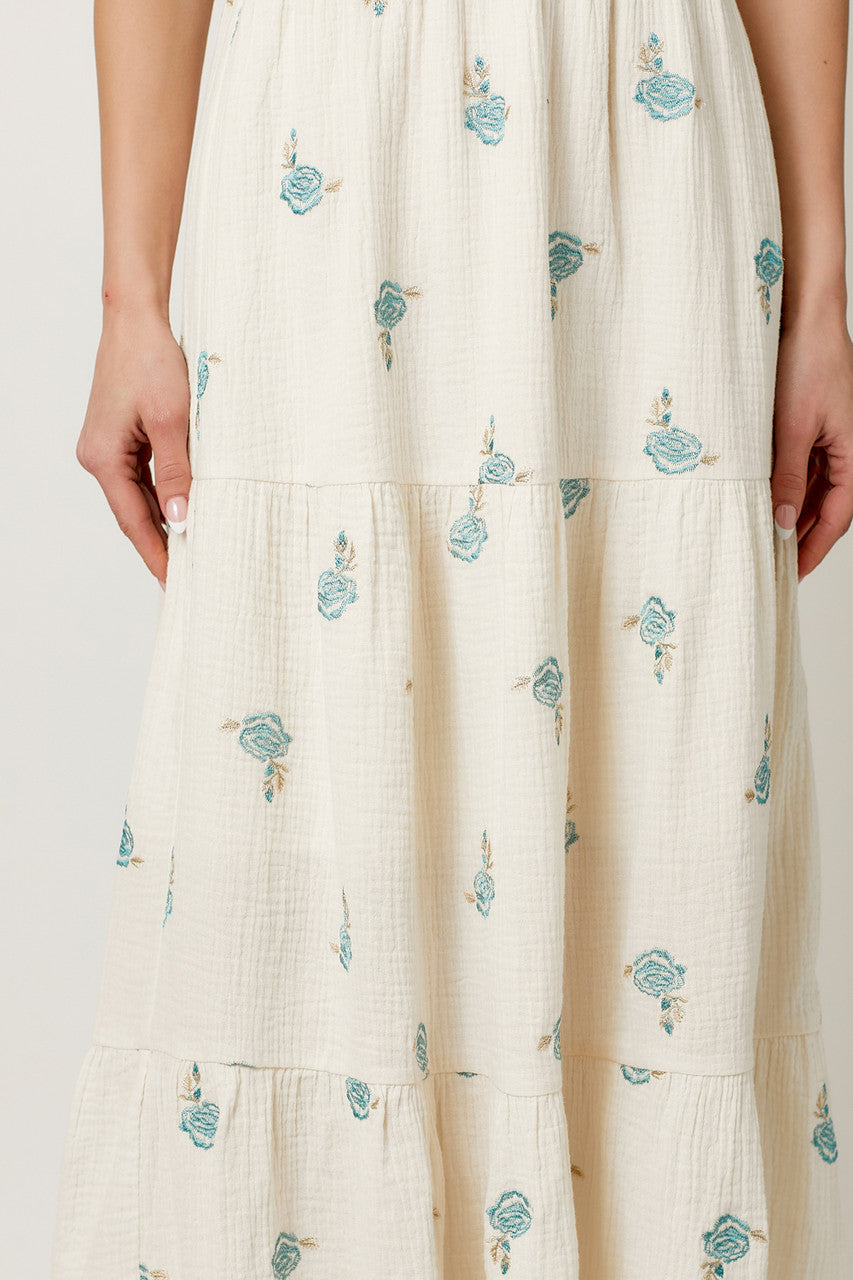 Embroidered Smock Top Dress