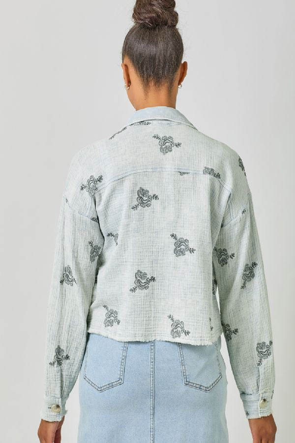 DOUBLE GAUZE EMBROIDERY JACKET