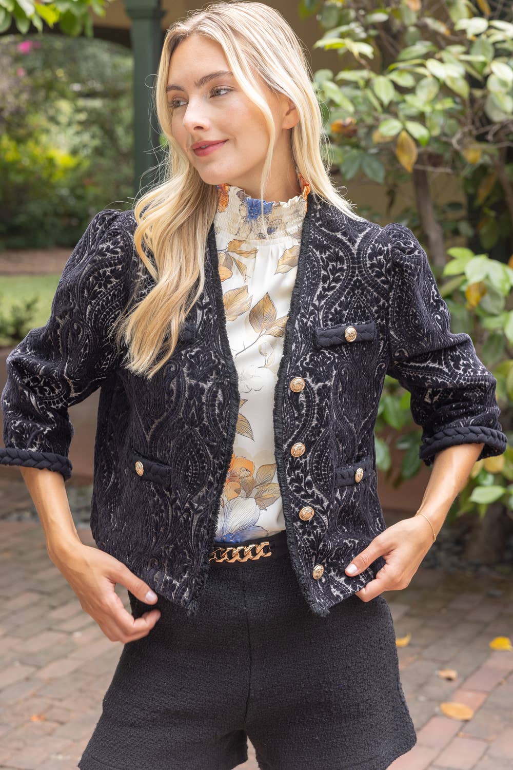 Velvet Jacquard Blazer