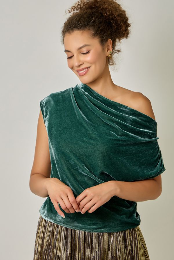 Velvet Cowl Neck Top