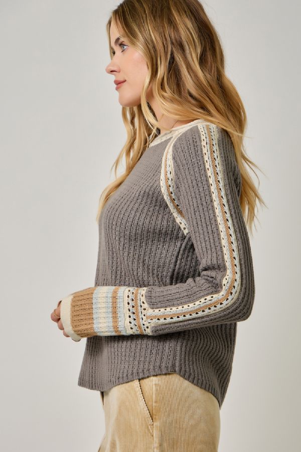 Trim Detail Raglan Sweater