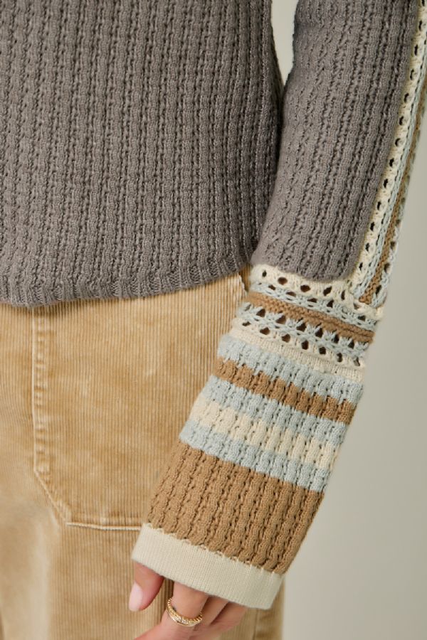 Trim Detail Raglan Sweater