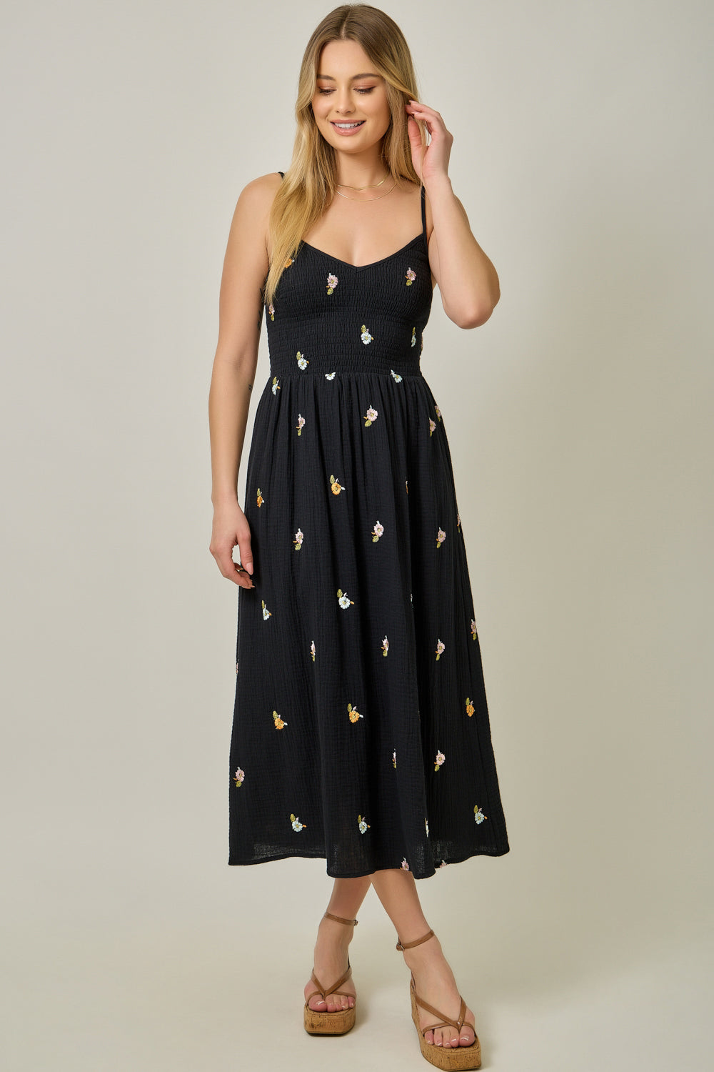 Embroidered Smocked Dress