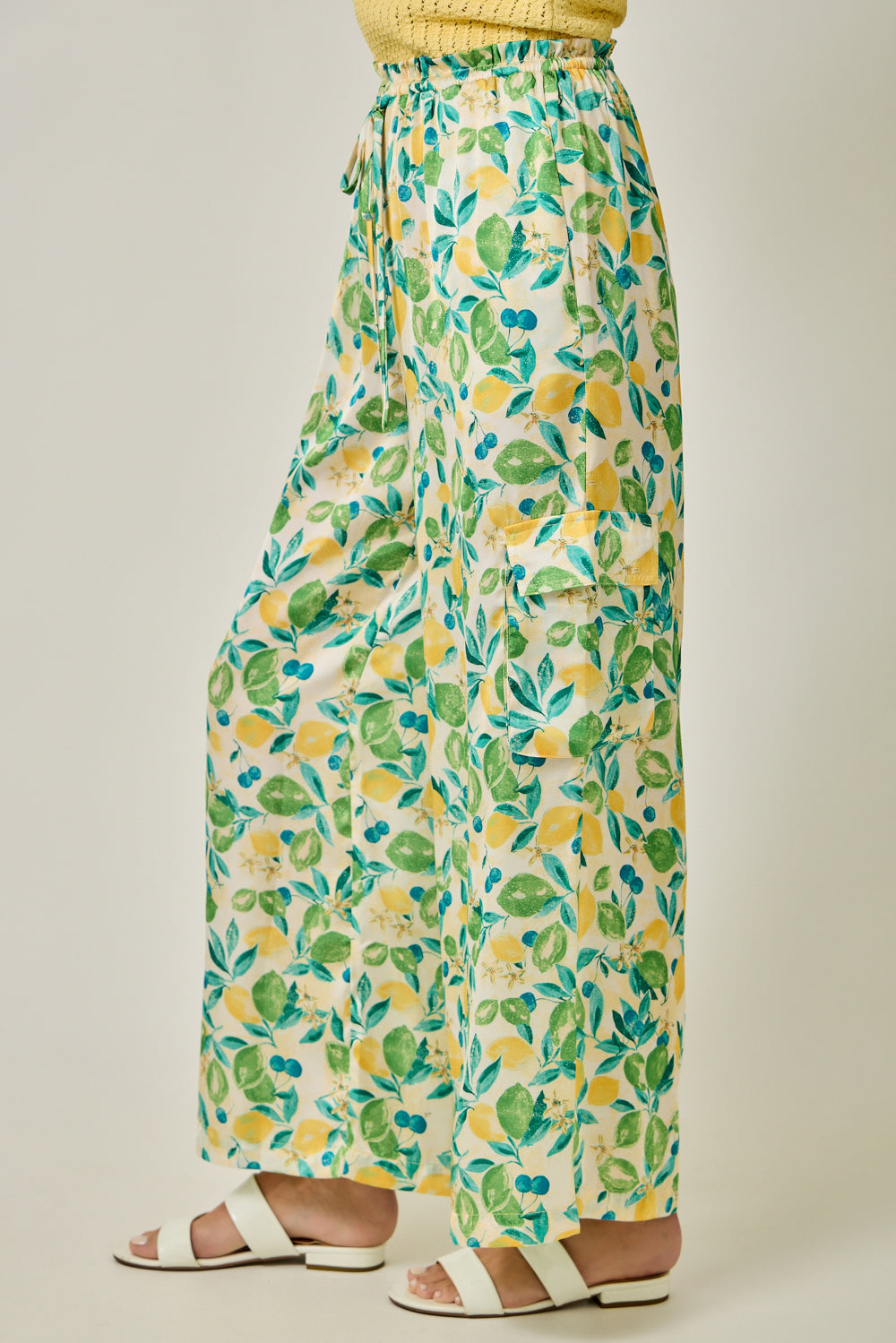 Satin Print Cargo Pants