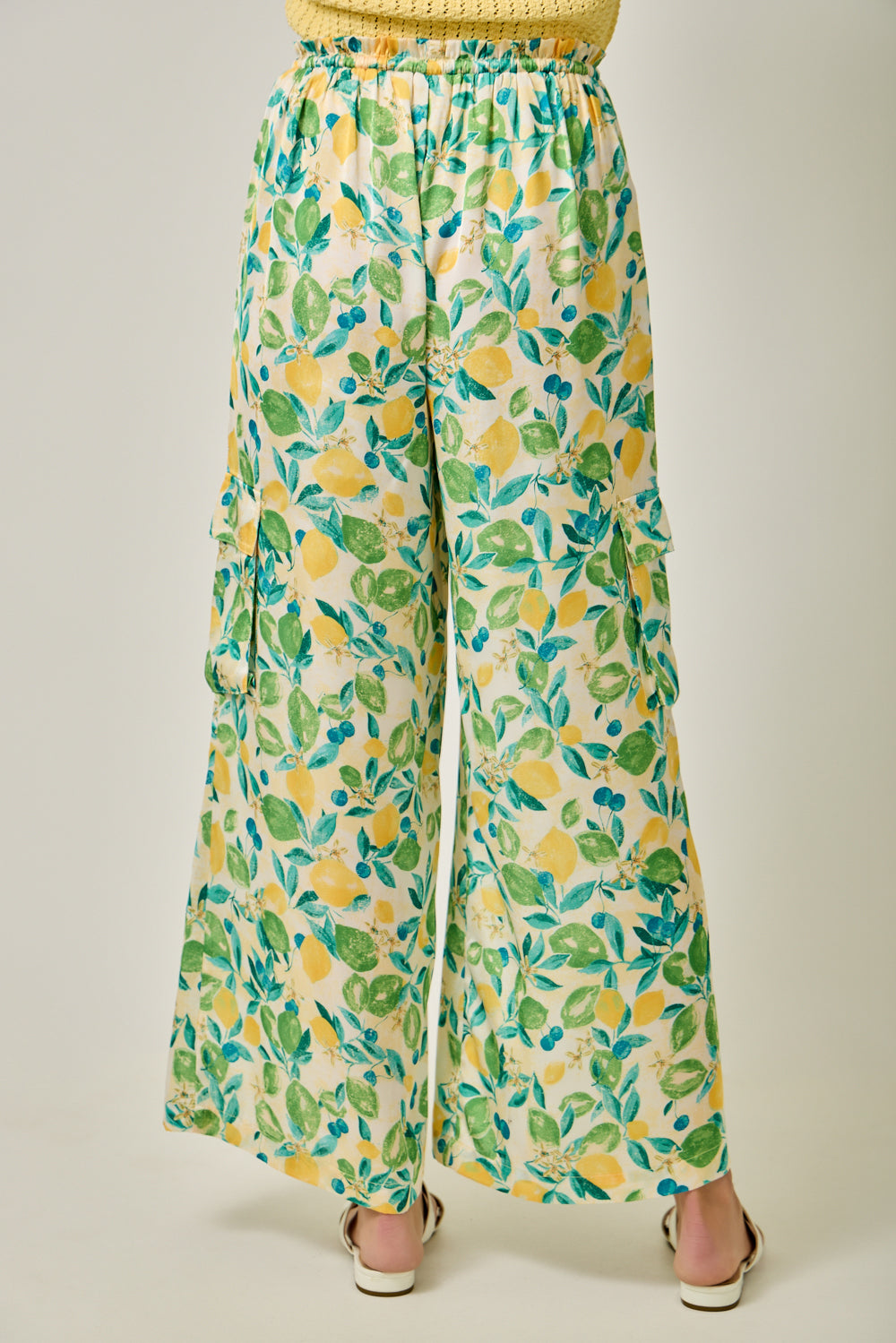 Satin Print Cargo Pants