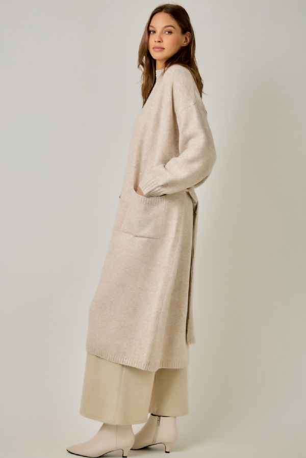 Shawl Collar Long Cardigan