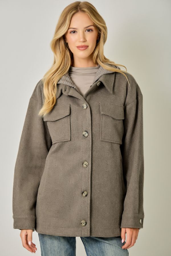 Striped Hoodie Coat