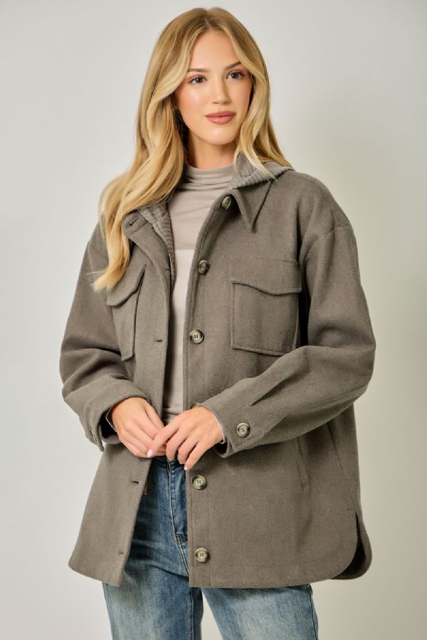 Striped Hoodie Coat