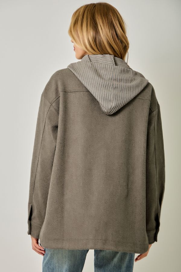 Striped Hoodie Coat
