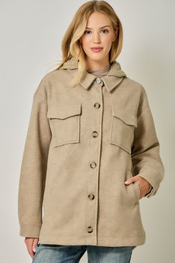 Striped Hoodie Coat