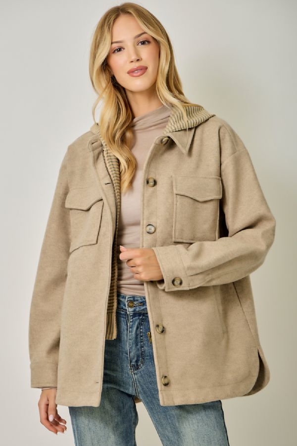 Striped Hoodie Coat