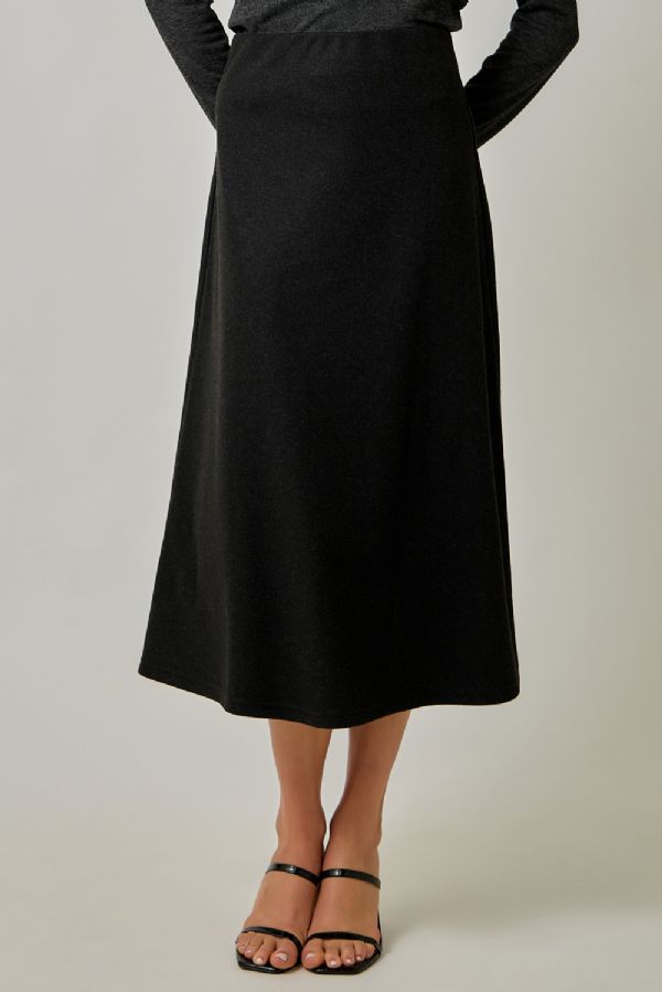 Wool Blend Midi Skirt