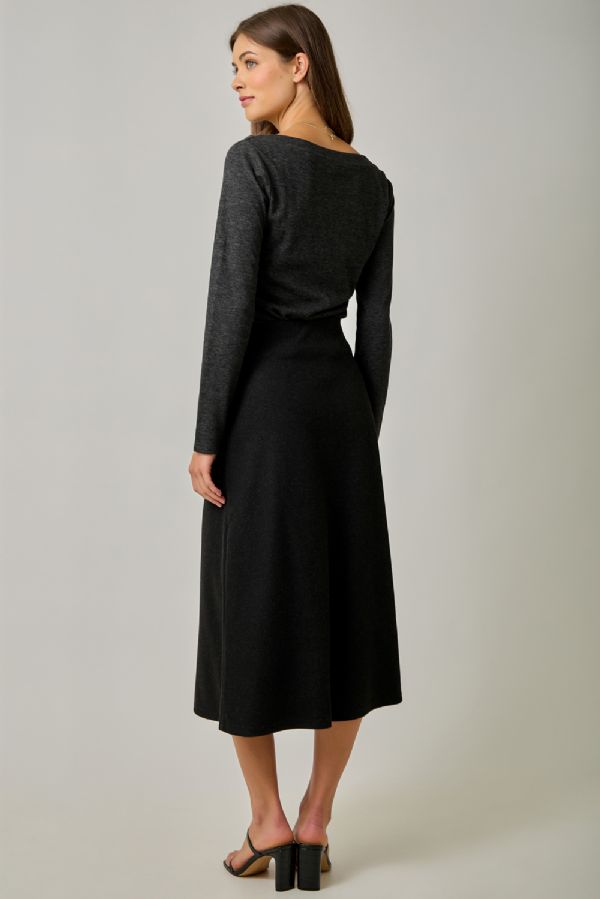 Wool Blend Midi Skirt