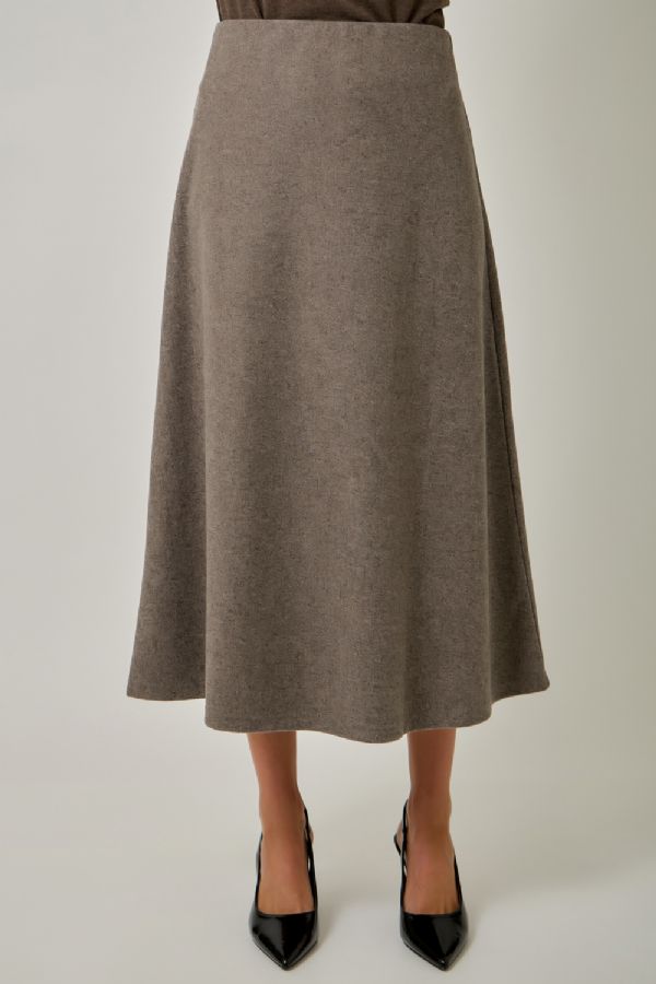 Wool Blend Midi Skirt