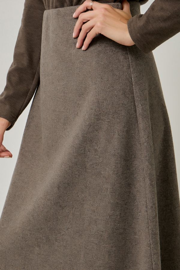 Wool Blend Midi Skirt