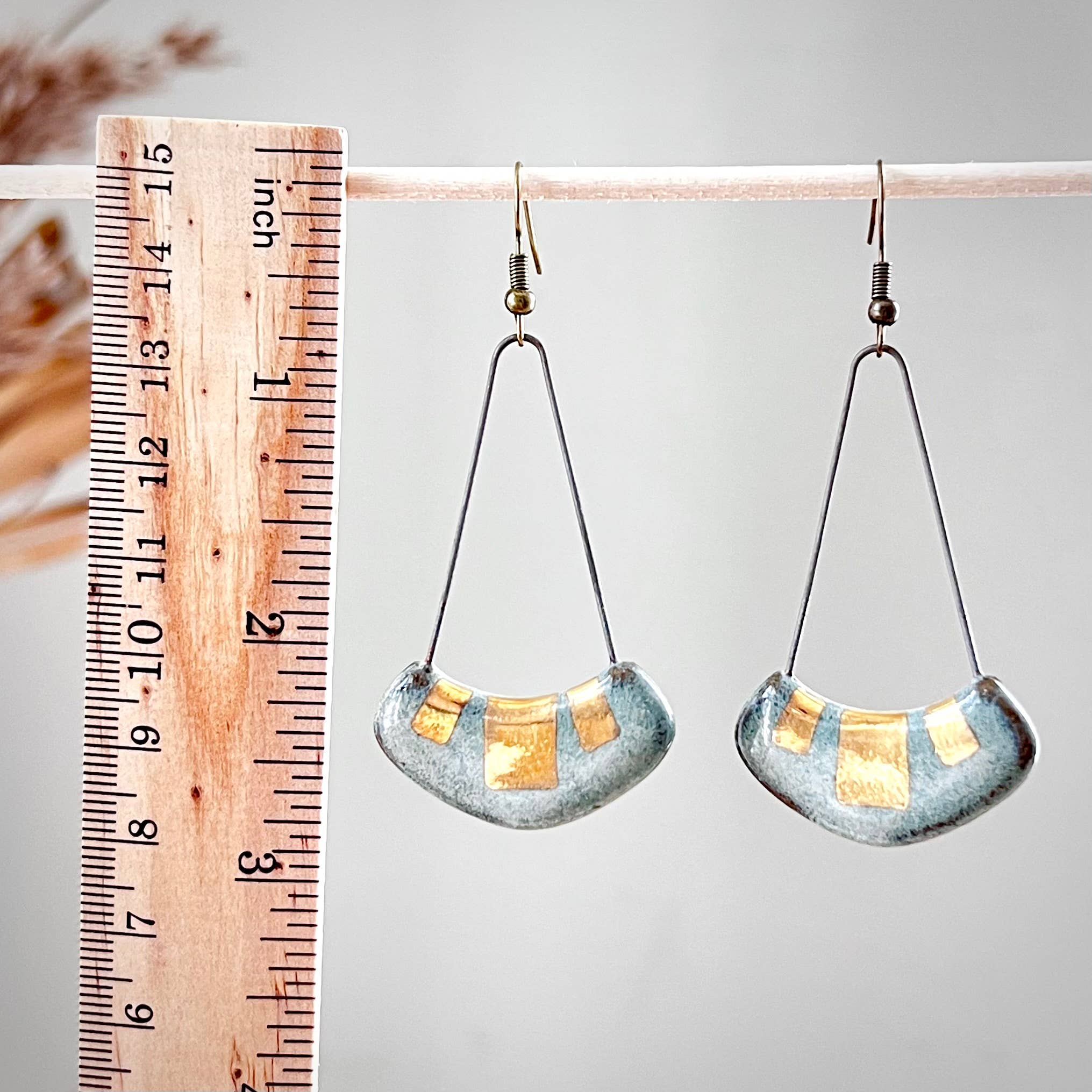 Turquoise & Gold Collar Earrings